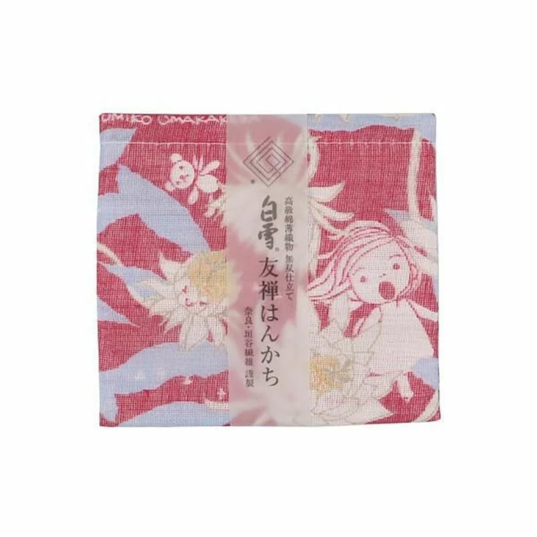 京友禅染手帕 / 月下美人 红色 - 手帕/方巾 - 棉 红色