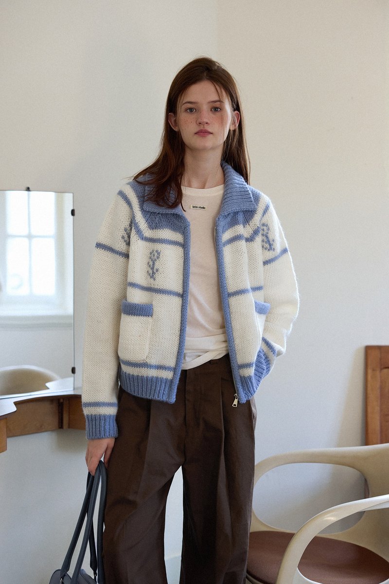 郁金香 春天花花系列 羊毛提花针织开衫外套 - 女装针织衫/毛衣 - 其他材质 多色