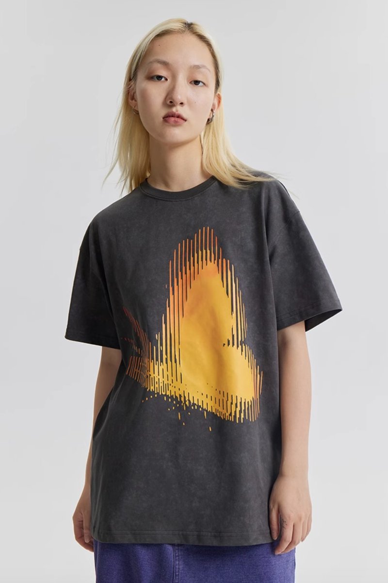 Butterfly Orbit T-shirt 温感蝴蝶变色短袖T恤 - 中性连帽卫衣/T 恤 - 棉．麻 灰色