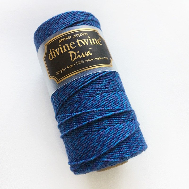 美国进口 Divine Twine Diva 双色棉线 / Deep Denim 单宁色 - 编织/刺绣/羊毛毡/裁缝 - 棉．麻 蓝色