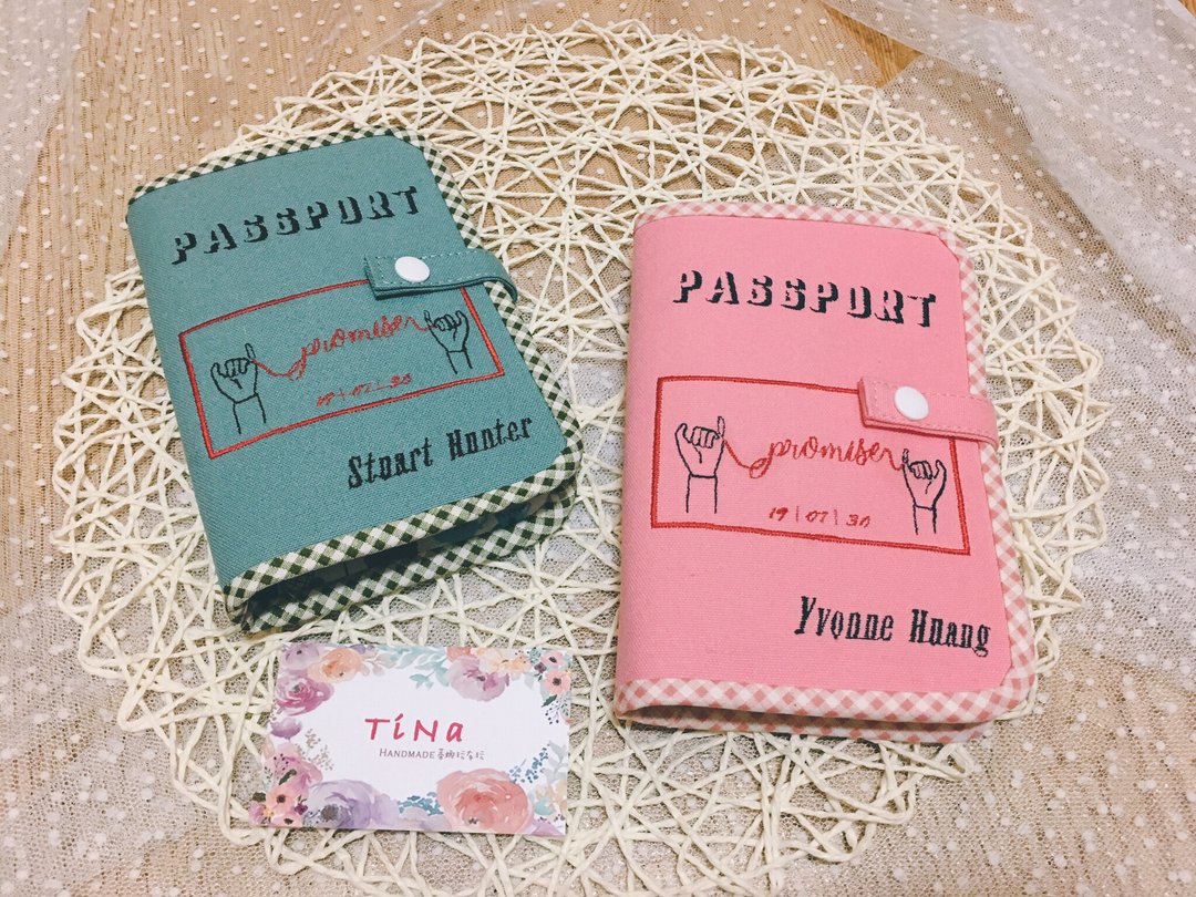 【TiNa】说走就走护照套 定制 护照套 刺绣专属 结婚礼物 情人节 - 护照夹/护照套 - 棉 