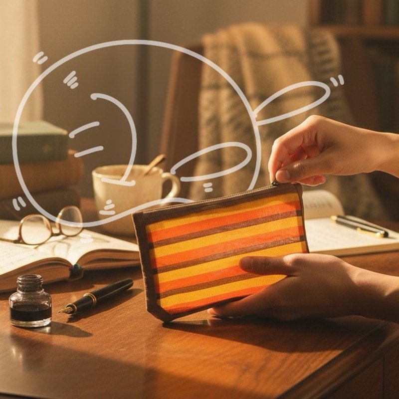 拉链包 - 化妆包/杂物包 - 尼龙 橘色