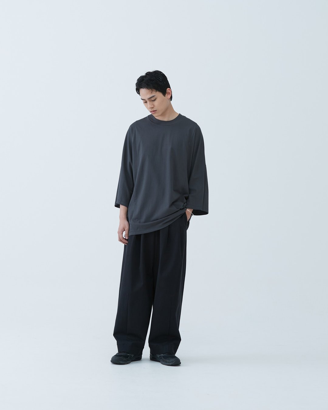 立体弧形低档宽裤丹宁 3D Low-grade Wide Pants Denim - 男士长裤 - 棉 蓝色