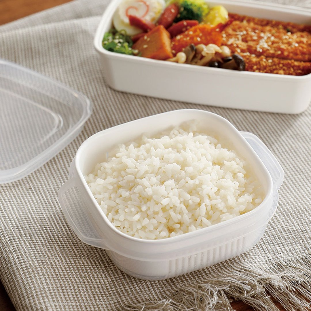 日本霜山 微波蒸煮米饭冷冻冷藏保鲜盒-400ml-3入 - 便当盒/饭盒 - 塑料 白色