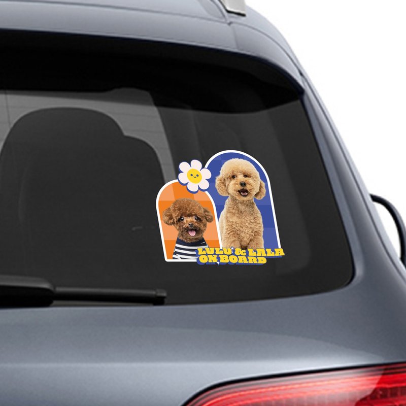 【 :toPET 定制化】宠物车贴 (2 张宠物照) - 贴纸 - 防水材质 多色