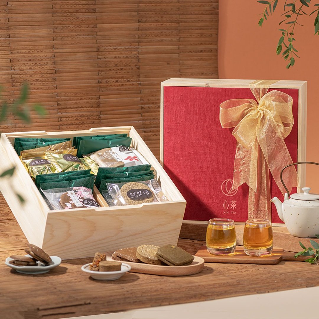中秋礼盒|浓茶系甜点 焙茶饼干, 日月潭红茶饼 七见樱堂联名-36入 - 手工饼干 - 新鲜食材 多色