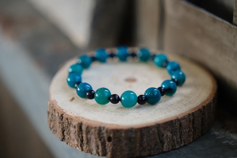 TBF - 天然 蓝玉髓 手环 珠串 印尼 设计款 - 手链/手环 - 玉石 