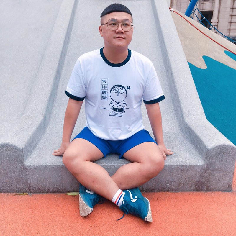 易胖体质 / T恤  T-SHIRT 男女 短袖 - 男装上衣/T 恤 - 棉．麻 白色