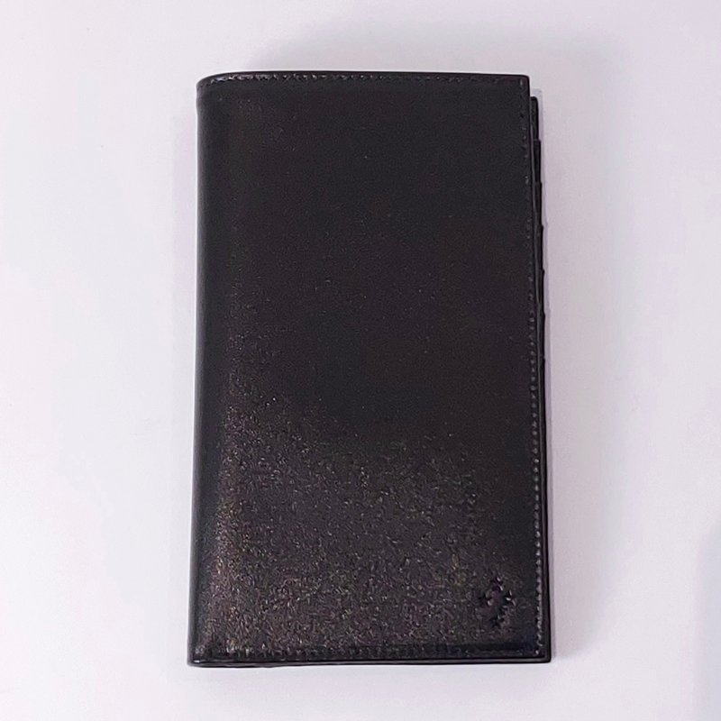 意大利小牛皮经典黑长夹 - 皮夹/钱包 - 真皮 黑色