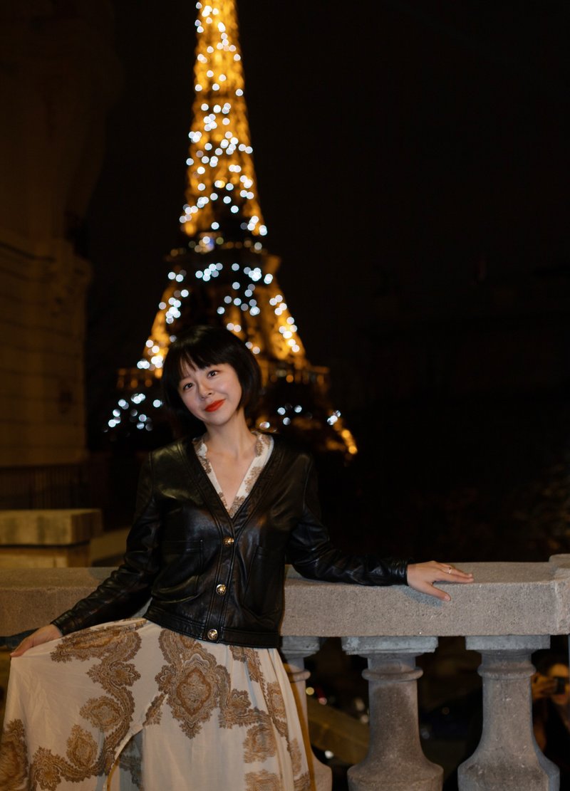 【Patrziv Leathers】巴黎小香风羊皮百搭轻背心外套 - 女装休闲/机能外套 - 真皮 黑色