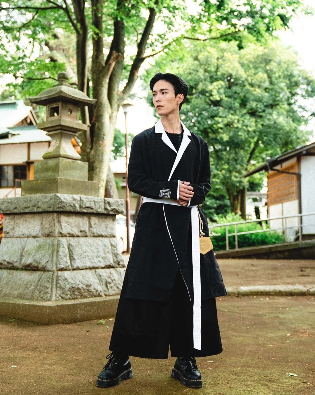 【XRAGE X 死神BLEACH联名】代理死神 双面长版防风外套 coat - 男装外套 - 棉 黑色