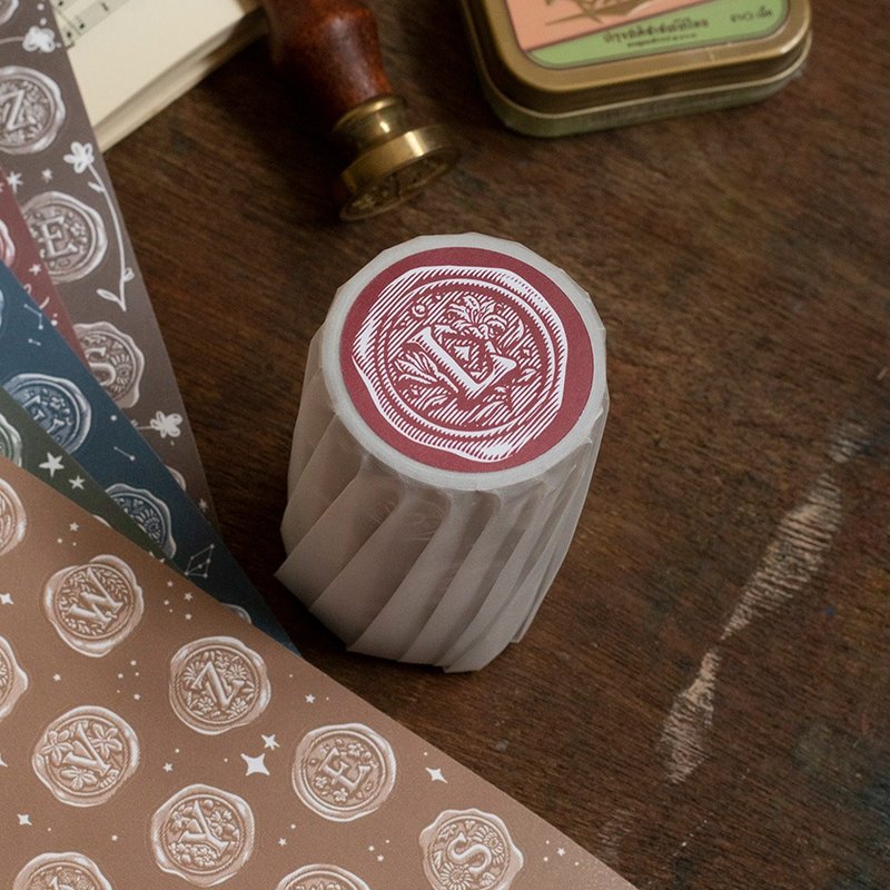 A~Z封蜡贴 - 7cm割型纸胶带 - 纸胶带 - 纸 多色