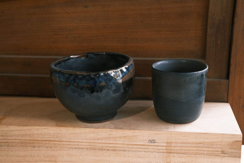 【眽眽制陶】黑曜杯碗 - 盘 盆器 饰品盘 线香座 - 碗 - 陶 多色