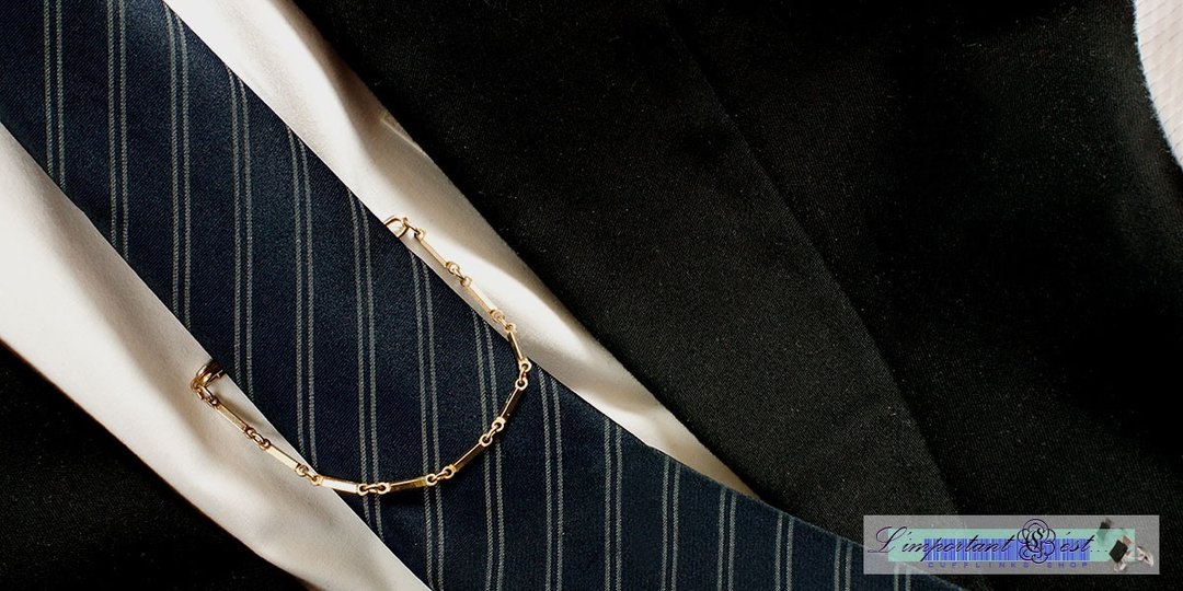【C'est Cufflinks】美制古着链式领带夹 - 袖扣 - 其他金属 金色