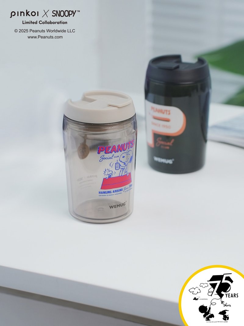 【Pinkoi x SNOOPY】史努比 350ml双层咖啡杯 防漏超轻圣诞礼物 - 咖啡杯/马克杯 - 塑料 多色
