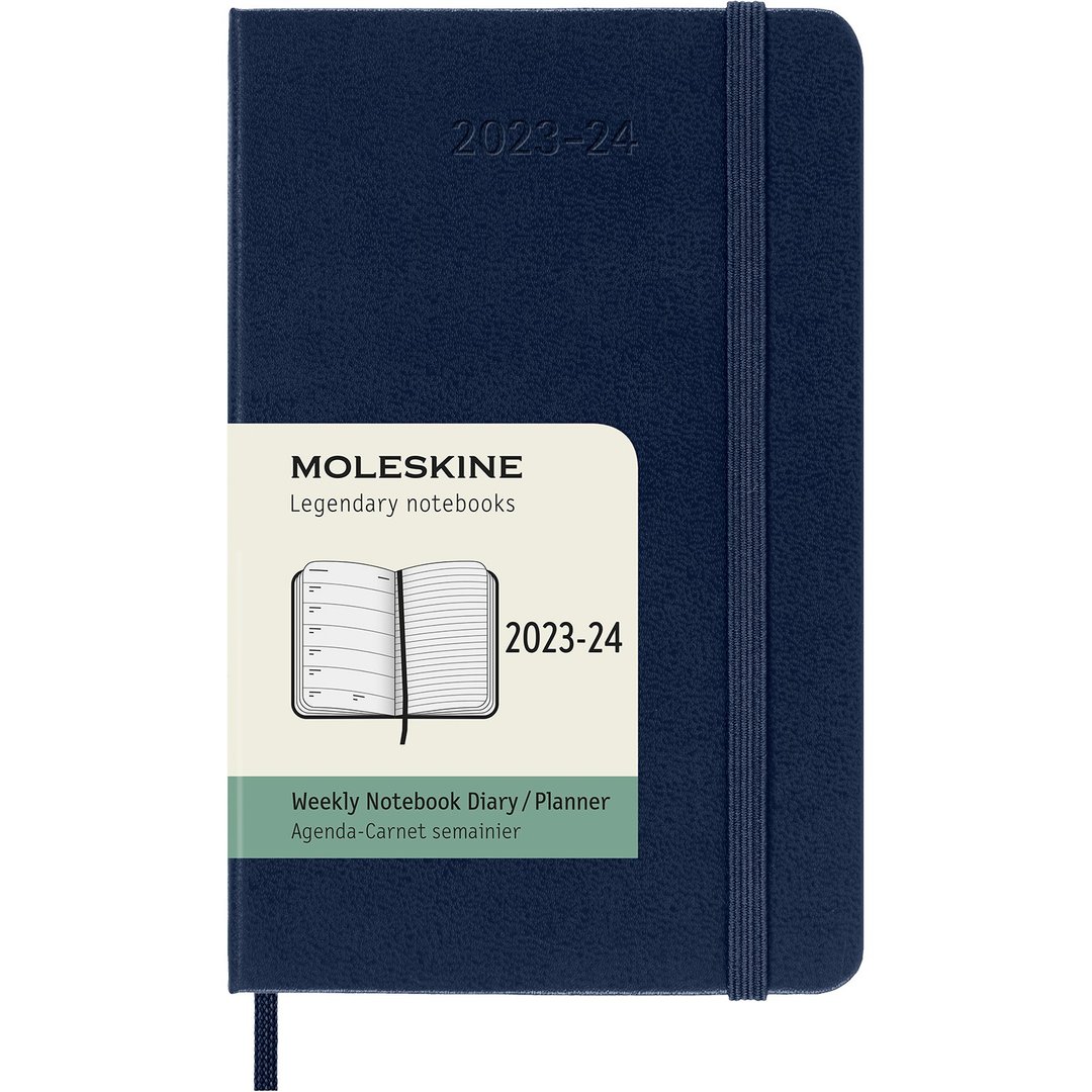 _勿上架_MOLESKINE 2023-24 周记手帐 18M 硬壳 口袋型 蓝 烫金服 - 笔记本/手帐 - 纸 黑色