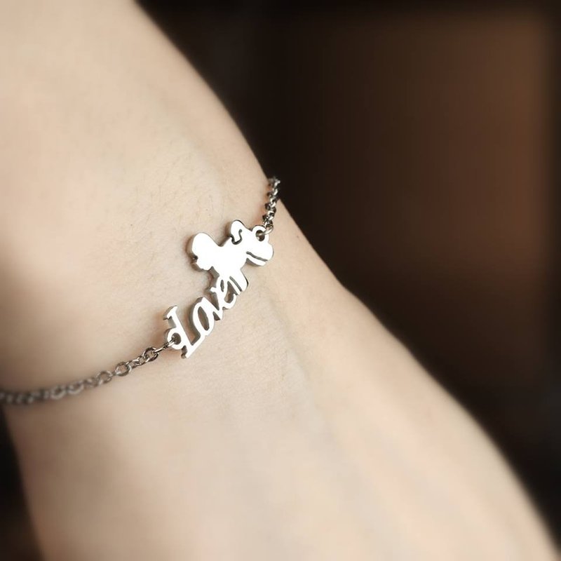 LOVE不锈钢手链 - 手链/手环 - 其他金属 银色