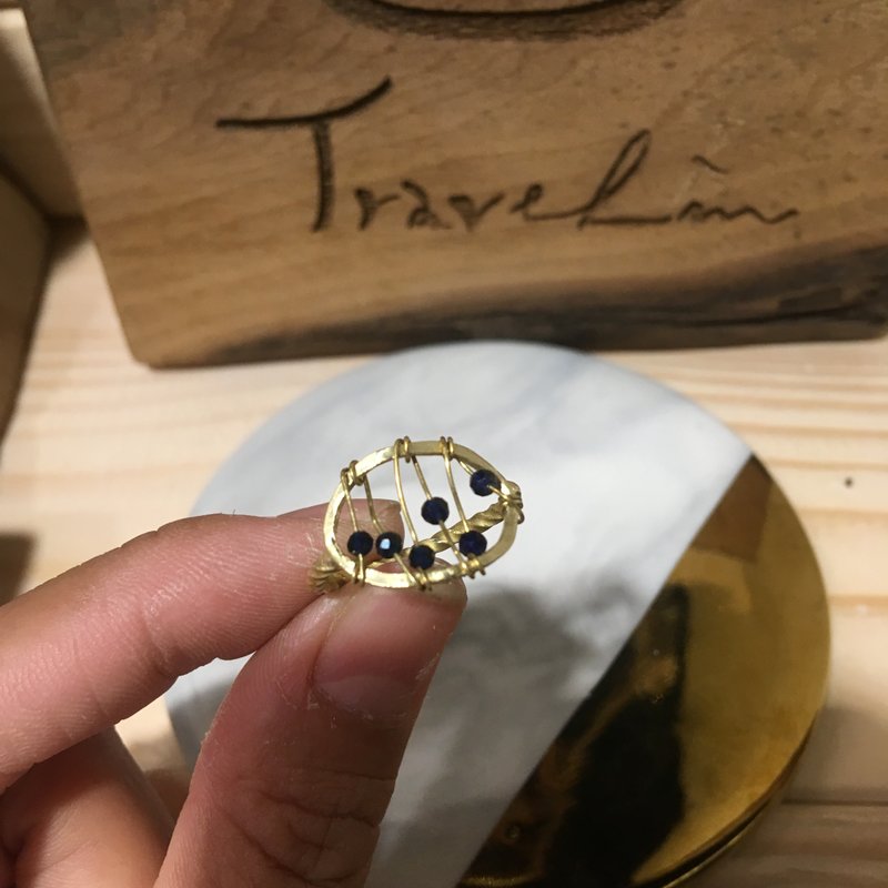 老林杂货Travelin－如意算盘铜戒指 - 戒指 - 宝石 蓝色