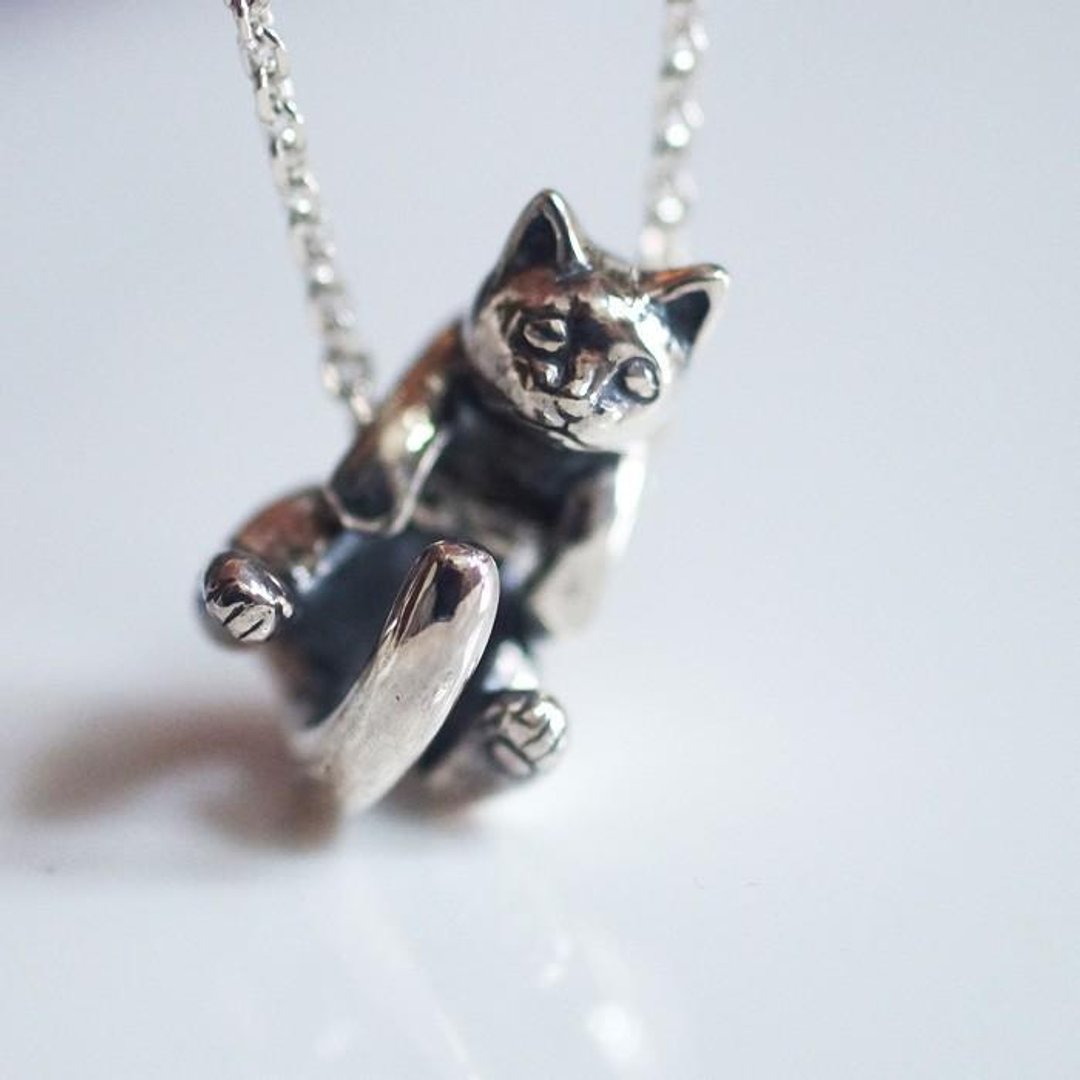 Guri and Latu's Cat Pendant Latu - 项链 - 其他金属 银色