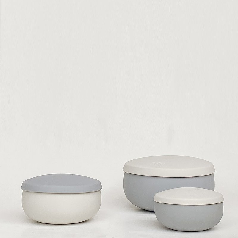 【人气热卖】Besovida  三兄弟全硅胶环保碗 / 云雾灰 - 碗 - 硅胶 