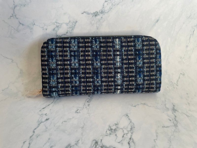 进口高订布长夹-高格蓝 - 皮夹/钱包 - 棉．麻 蓝色