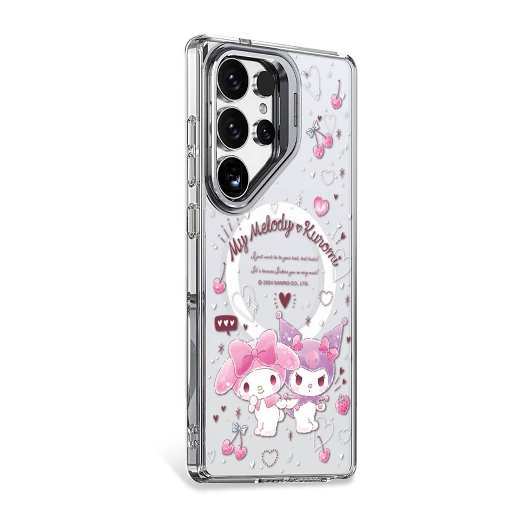 三丽鸥 Samsung S25/S24 防震双料隐形立架磁吸手机壳-欢乐美乐蒂 - 手机壳/手机套 - 其他材质 多色