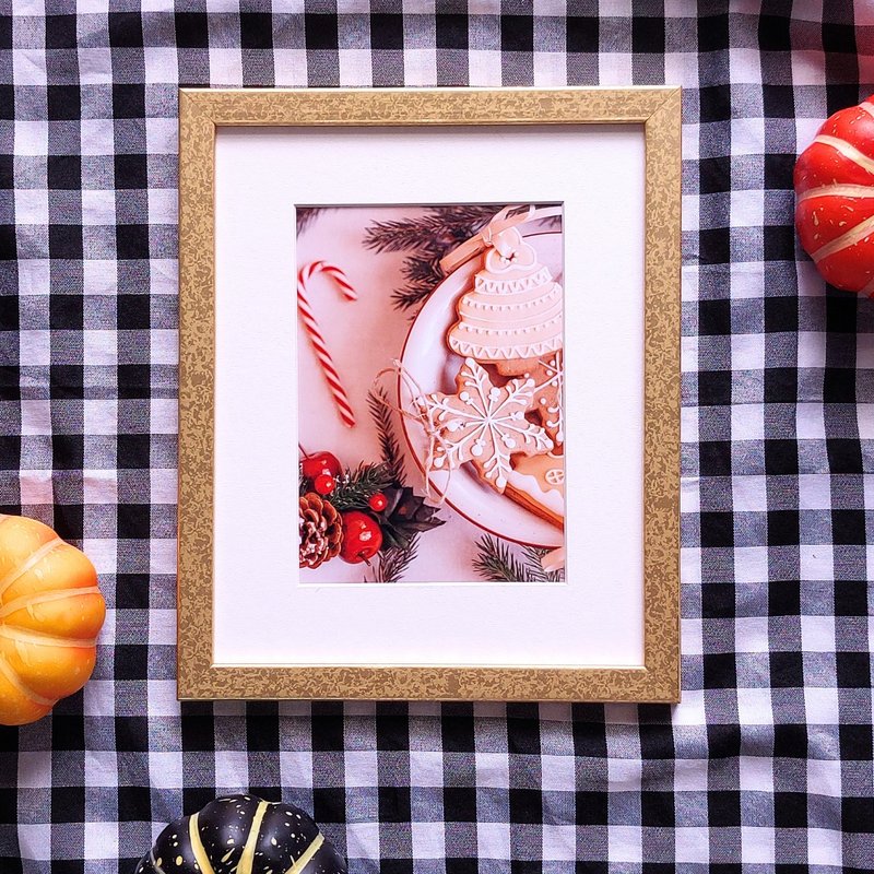 【灿金I Radiant Gold I】8x10斑驳金相框附衬卡摆饰 壁饰 新年礼 - 画框/相框 - 木头 金色