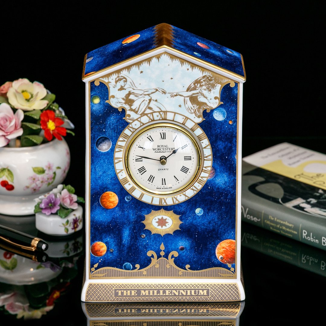 【皇家典藏】Royal Worcester 1998 米开朗基罗 创世纪 骨瓷座钟 - 时钟/闹钟 - 瓷 