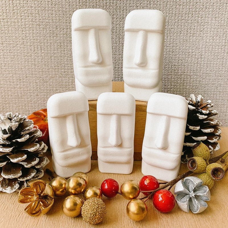 5件组 摩艾扩香石 圣诞节礼盒 附赠1ml精油 /薰衣草/甜橙/柠檬 - 香薰/精油/线香 - 其他材质 白色