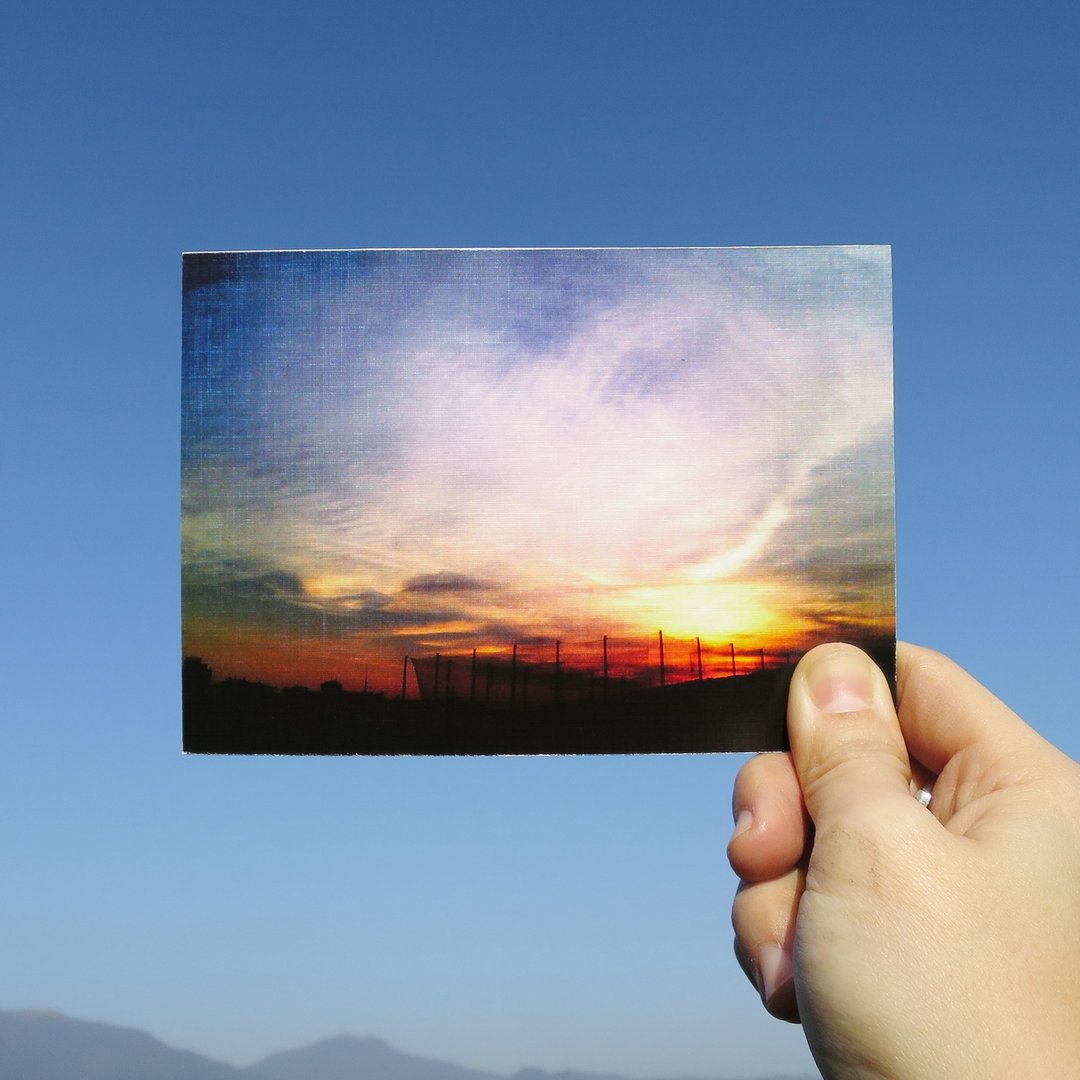 悄悄画酷卡/多功能收纳明信片/夕阳 - 卡片/明信片 - 纸 蓝色