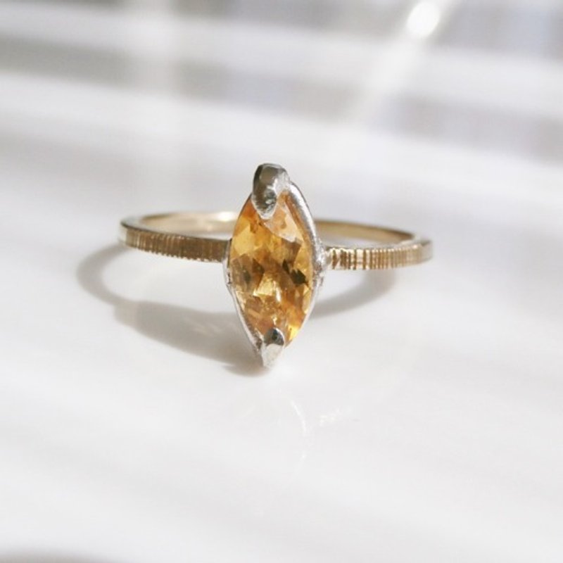 Citrine, K14 and Silver ring - 戒指 - 宝石 