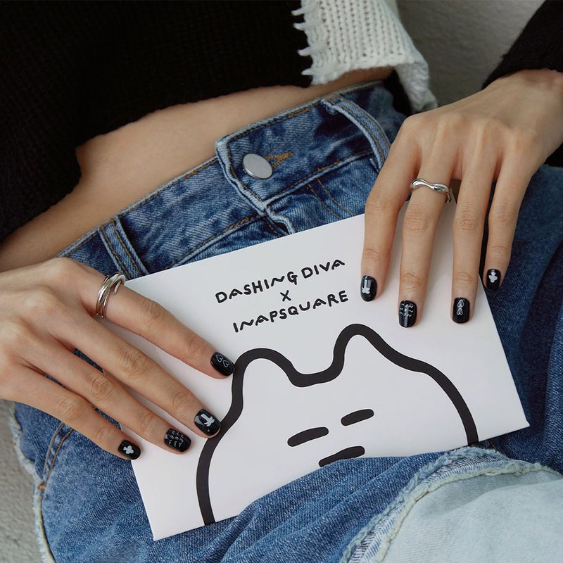 满二折百联名-Dashing Diva美甲方案-新夜心-釉凝胶-INAPSQUARE - 指甲油/指甲贴 - 其他材质 黑色