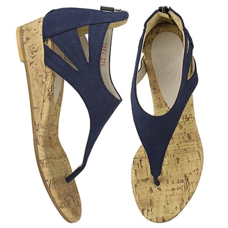 SPUR 简约夹脚凉鞋 2884 NAVY - 高跟鞋 - 其他材质 蓝色