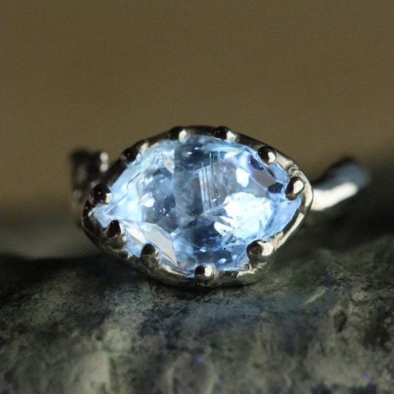 猫咪与油胆水晶 纯银戒指 - 戒指 - 纯银 银色