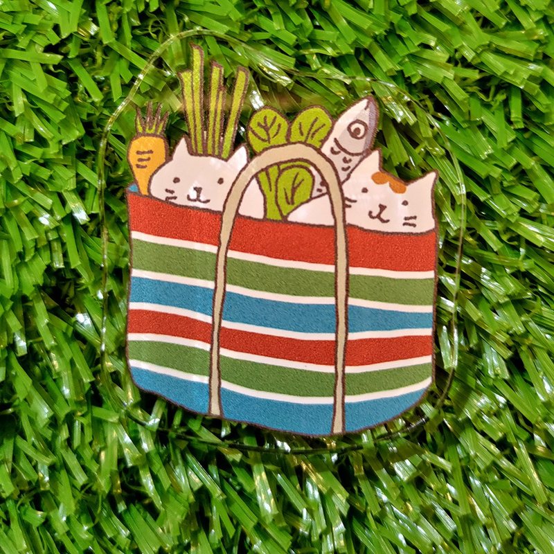 压克力磁铁-三色网袋(插画家:猫小姐)(最长边5cm) - 冰箱贴/磁贴 - 压克力 