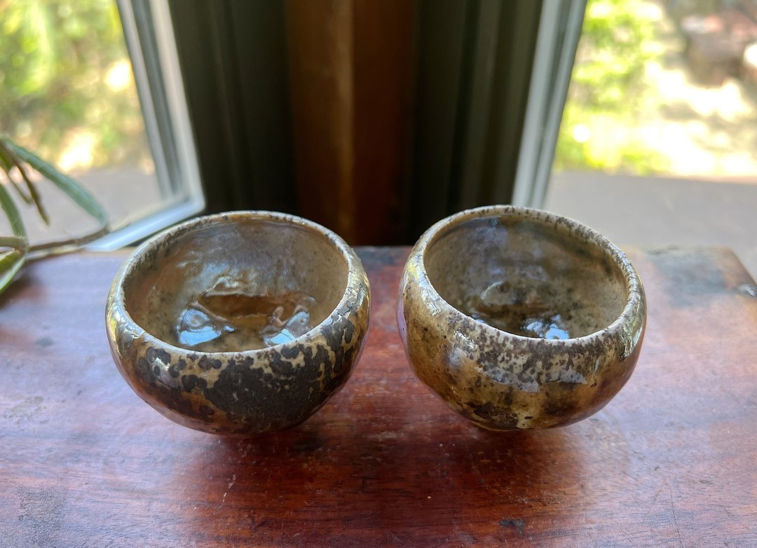 金彩落灰古朴柴烧对杯 / 一组两杯 / 小平凡手作 - 茶具/茶杯 - 陶 