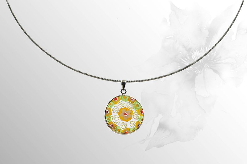 花影琉璃 项链( 圆币) -02 - 项链 - 琉璃 白色