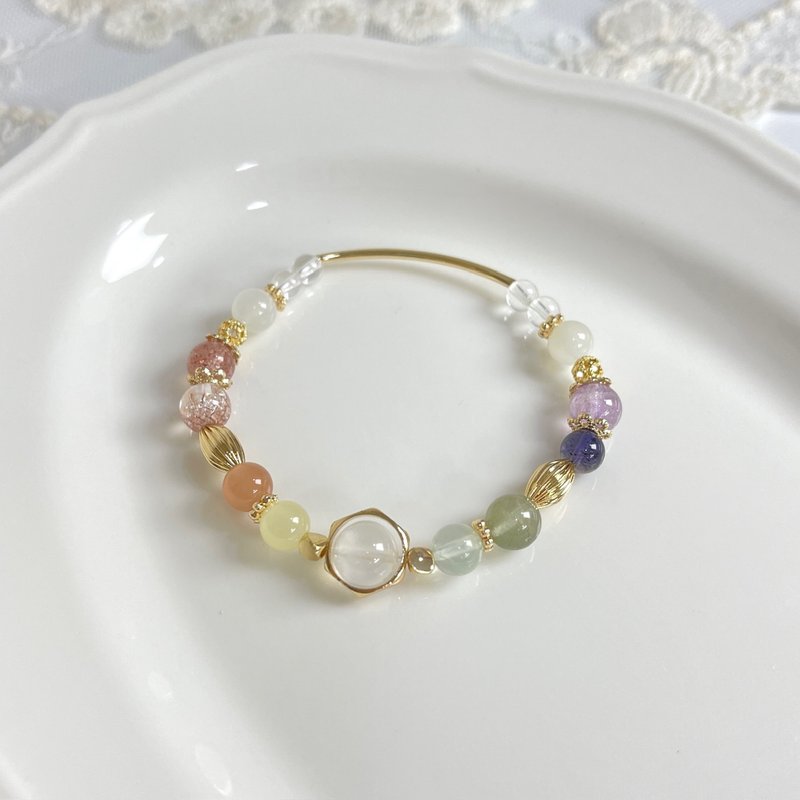 夏末彩虹 | 提升能量、平衡身心灵、增强直觉、招财、招人缘 - 手链/手环 - 水晶 银色
