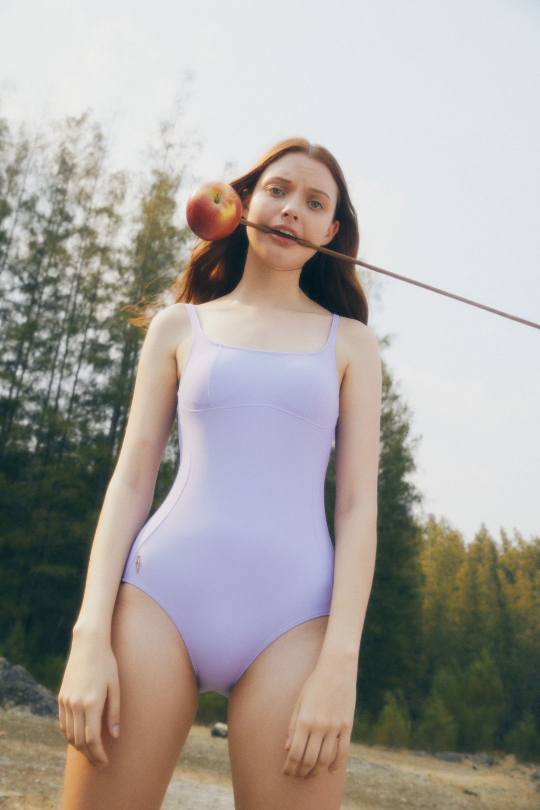Aprilpoolday / NUMBER SEVEN / 紫罗兰色连身泳衣 - 女装泳衣/比基尼 - 其他材质 紫色