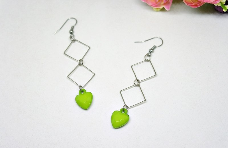 合金＊菱心爱＊_勾式耳环➪限量X1 - 耳环/耳夹 - 其他金属 绿色
