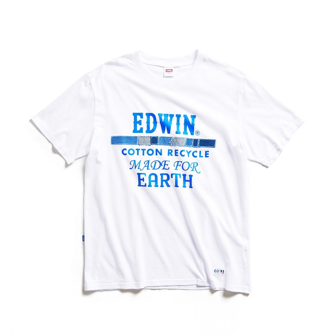 EDWIN 男装 再生系列 CORE 标语短袖 T 恤 (白色) #上衣 - 男装上衣/T 恤 - 棉 白色