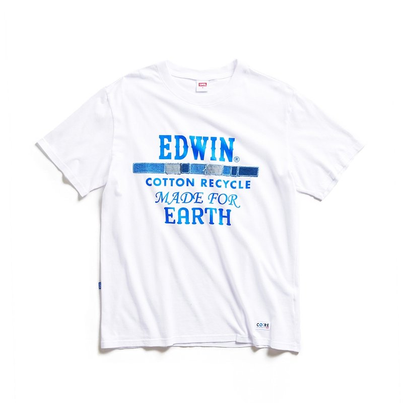 EDWIN 男款 再生系列 CORE 标语短袖 T 恤 (白色) #上衣 - 男装上衣/T 恤 - 棉．麻 白色