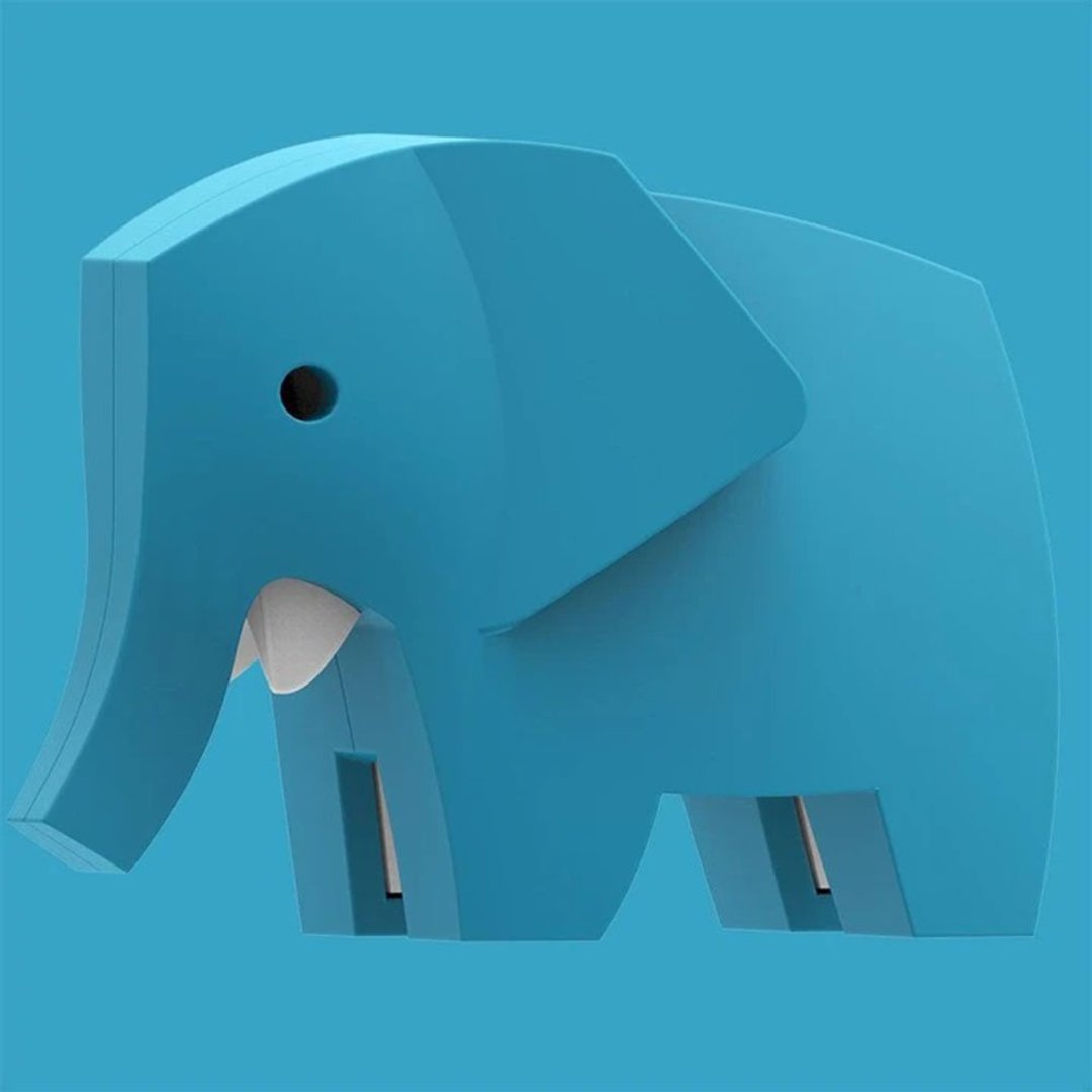 Halftoys Animal 大象 STEAM 教育玩具 没有包装及背景 - 桌游/玩具 - 塑料 蓝色