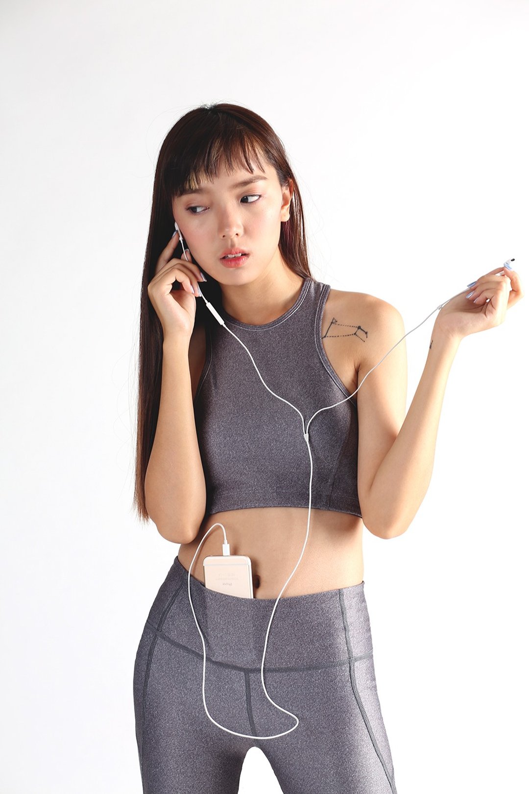 Ace crop in Anchor Grey - 女装运动内衣 - 聚酯纤维 灰色