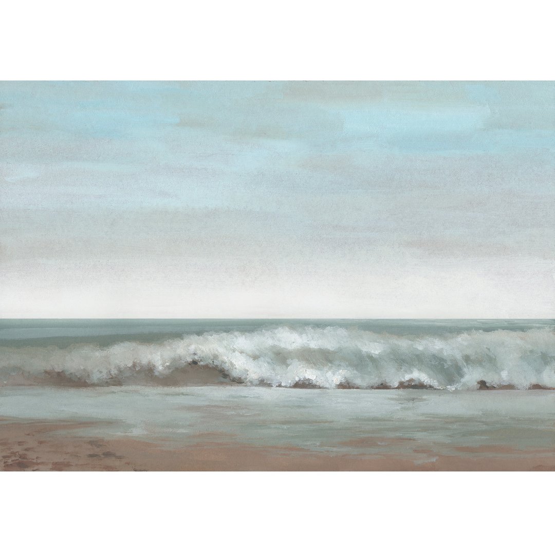 中性海岸风景原创纸板油画简约海景 - 海报/装饰画/版画 - 其他材质 蓝色