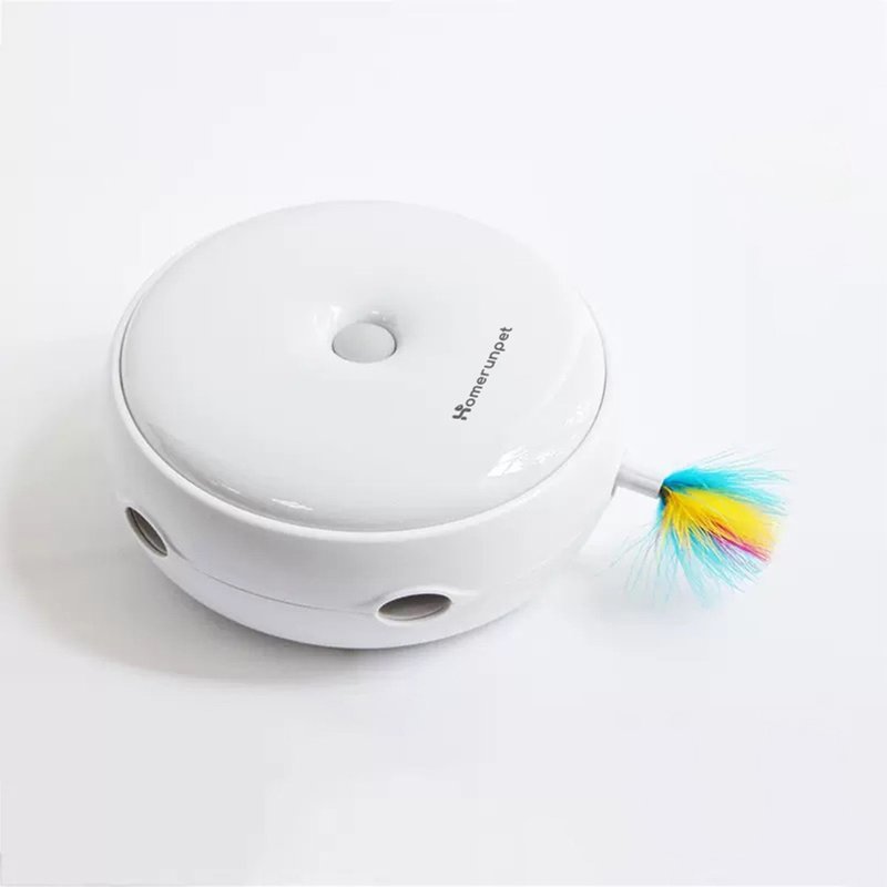 【Homerunpet 霍曼】甜甜圈智能自动逗猫器 - 玩具 - 塑料 白色