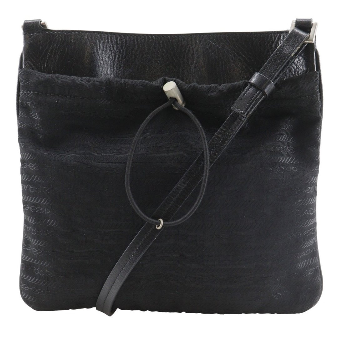 【日本直送】PRADA 普拉达 Pochette 侧肩背包 尼龙×皮革 黑色 女款【二手】 - 侧背包/斜挎包 - 尼龙 黑色