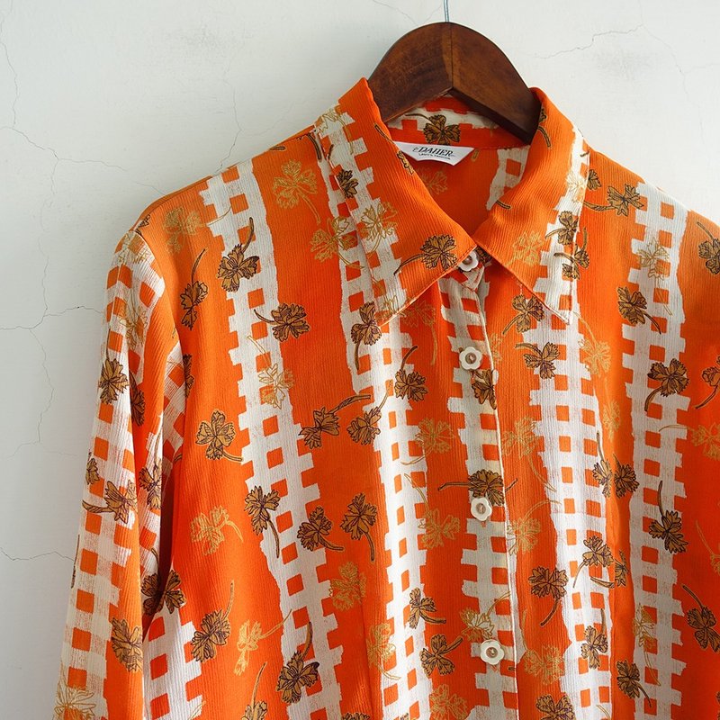 │Slowly│ 压花/古着衬衫 │vintage.复古.文艺 - 女装衬衫 - 聚酯纤维 多色