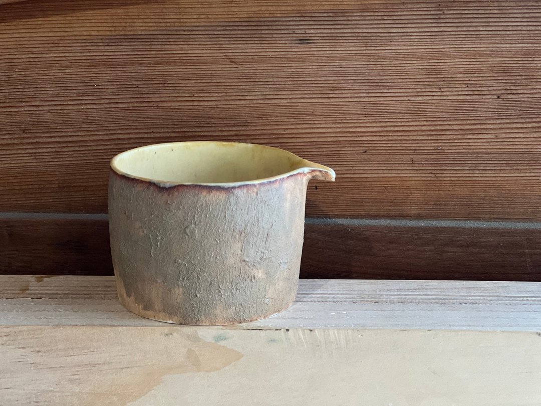 【小陪】暖黄刷纹磨砂尖嘴壶 - 茶杯 杯 生活食器 高台  陶器 盆 - 茶具/茶杯 - 陶 橘色