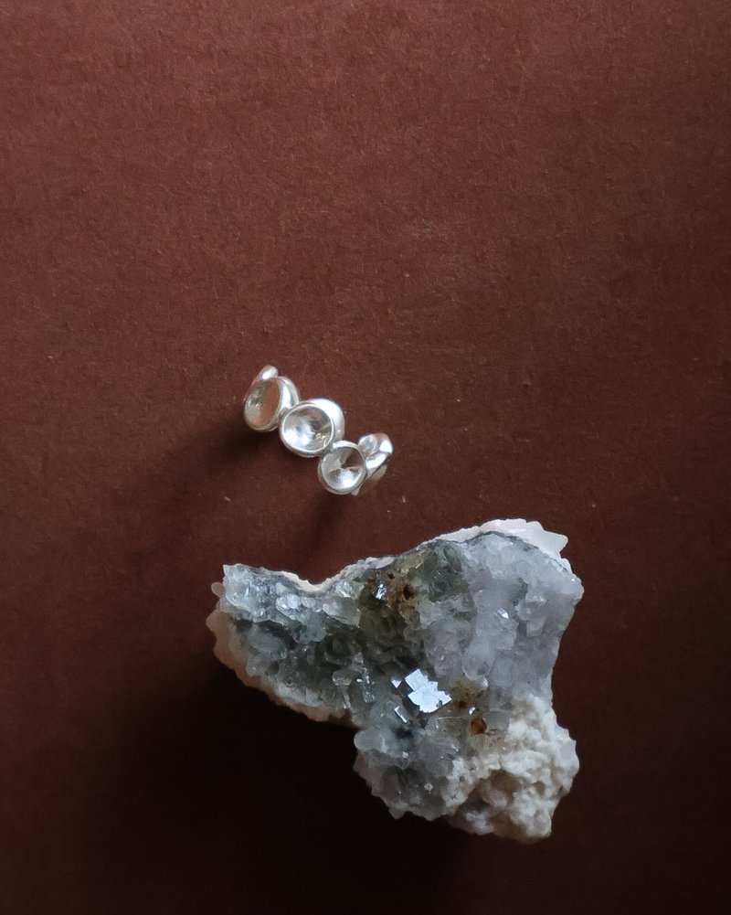 月亮太阳 宽版纯银戒指 / 中性设计 - 戒指 - 其他金属 银色